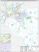 St. Clair Wall Map Premium Style